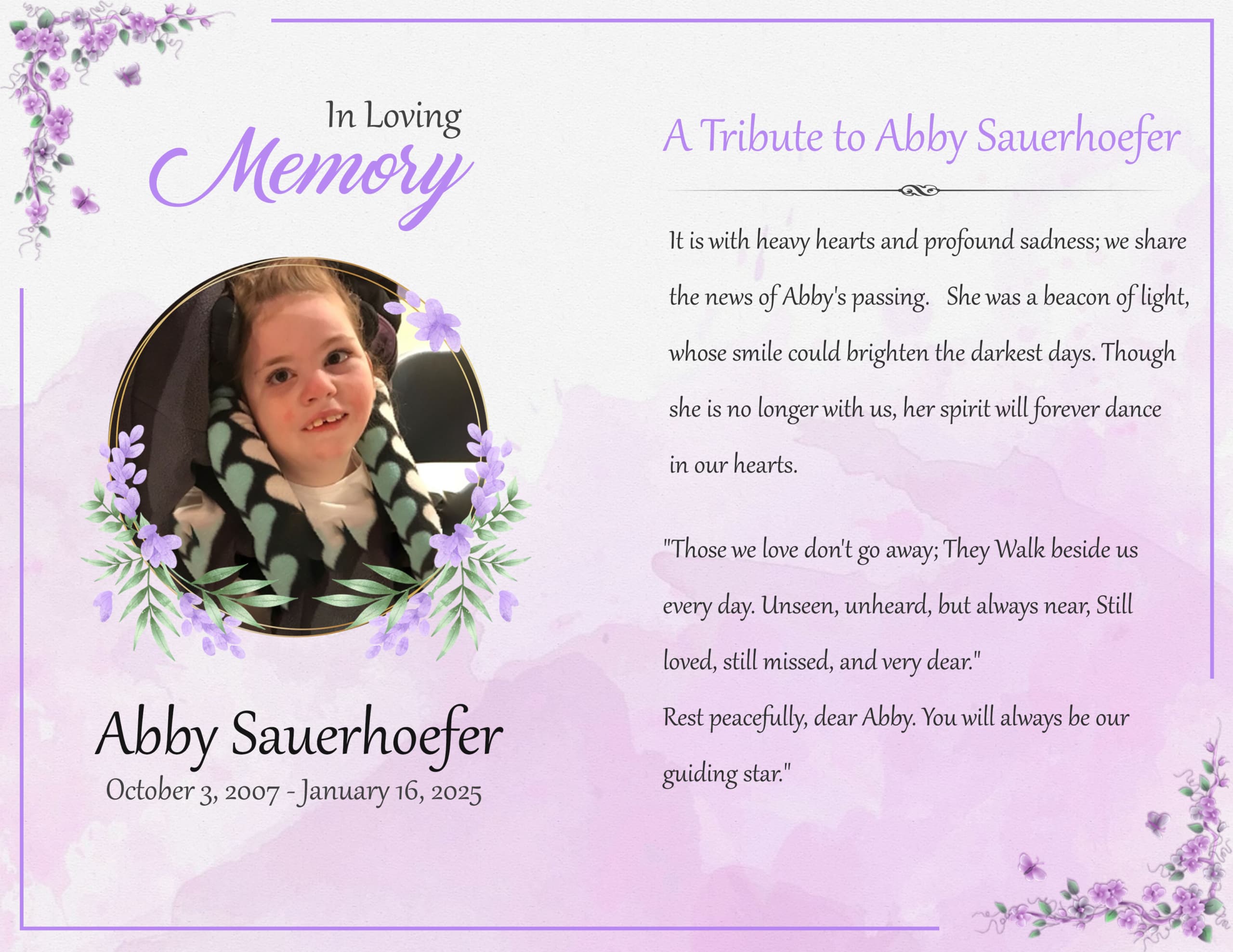 A Tribute to Abby Sauerhoefer